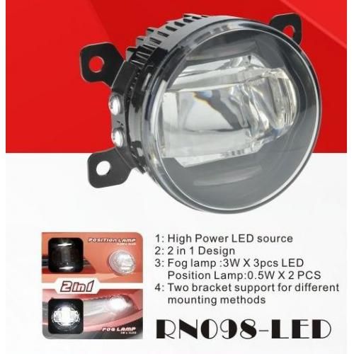 Фари дод. модель Renault/HD/NS/MB/SZ Cars/RN098-LED/12V9W+1W/FOG+Position/ел.проводка