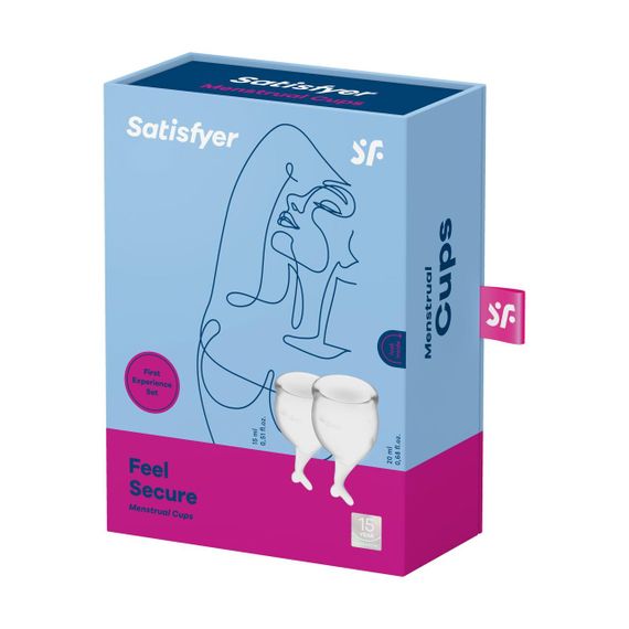 Набір менструальних чаш Satisfyer Feel Secure (transparent), 15мл і 20мл, мішечок для зберігання Sex Aura | Зображення 3