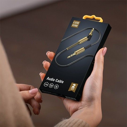 Кабель Luxe Cube AUX Spring 1,2 м чорний | Зображення 1
