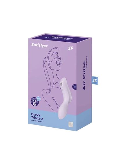 Вакуумний стимулятор з вібрацією Satisfyer Curvy Trinity 2, Фіолетовий — потужна стимуляція клітора з технологією Air Pulse | Зображення 4