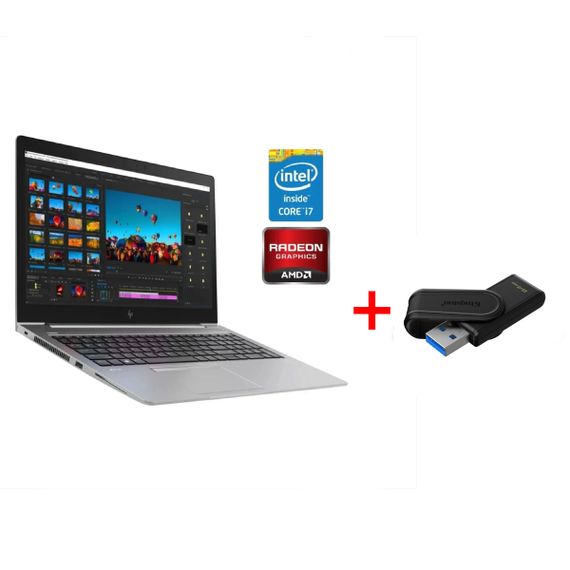 Мобільна робоча станція Б-клас HP Zbook 15u G6 / 15.6" (1920x1080) IPS / Intel Core i7-8565U (4 (8) ядра по 1.8 - 4.6 GHz) / 16 GB DDR4 / 256 GB SSD / AMD Radeon Pro WX 3200, 4 GB GDDR5, 128-bit / WebCam / Win 11 Pro б/в + Подарунок Накопичувач 64GB