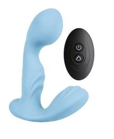 Вібромасажер простати S Pleasures Premium FUZZY, бірюзовий, з рельєфом, 10 режимів вібрації Sex Aura