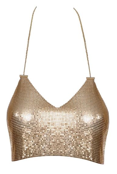 Топ Cottelli Collection Metal Top 2450453 Золотистый S/M/L | Зображення 4