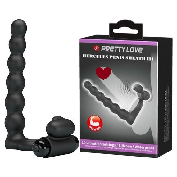 Насадка для анального секса с вибрацией PRETTY LOVE - Hercules Penis Sheath III, BI-210218 Sex Aura