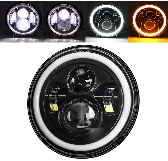 Светодиодная LED фара ВАЗ, Нива, УАЗ, ГАЗ и др. 7 дюймов, 4 LED