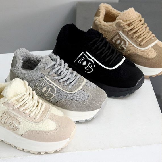 Теплые замшевые серые кроссовки с мехом Тедди доступная цена | Зображення 9