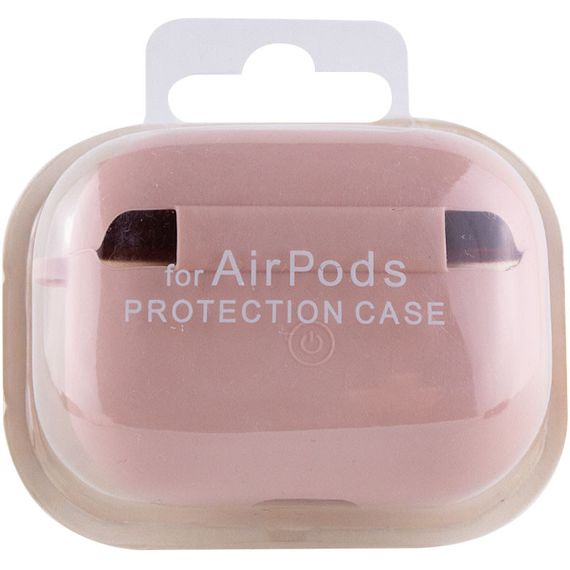 Силиконовый футляр с микрофиброй для наушников Airpods Pro Розовый / Pink Sand | Зображення 3