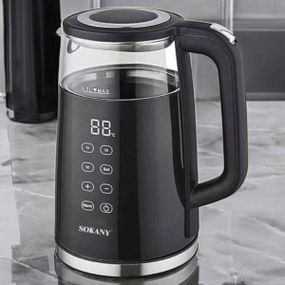 Электрочайник металлический дисковый 2200Вт 1.7л Sokany SK-09050 Черный