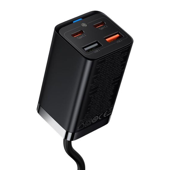 Мережевий Зарядний Пристрій Baseus GaN3 Pro 65W+cable Type C to Type C 100W  CCGP0401 Колір Чорний