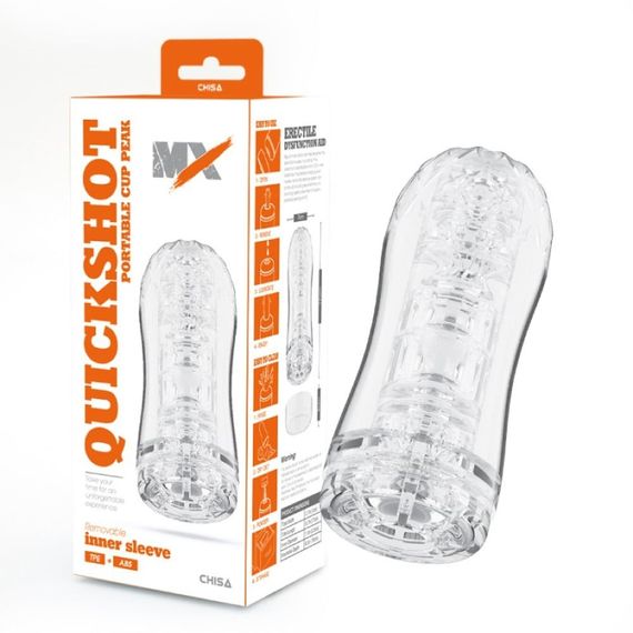 Мастурбатор у колбі Chisa MX Quickshot Portable Cup прозорий