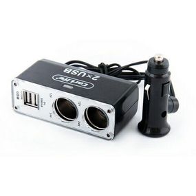 Розгалужувач у прикурювач Carlife (CS304) 2 в 1 з дротом + 2 USB