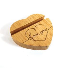 Підставка тримач для смартфона планшета Love you Майстерня містера Томаса 10х12см дерево лак