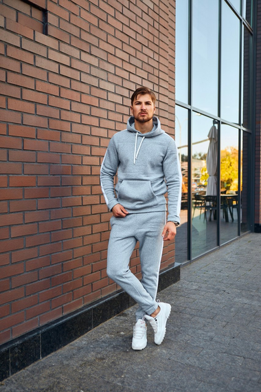 Костюм Лампас Зима серо-белый S XL, серо-белый | Зображення 1