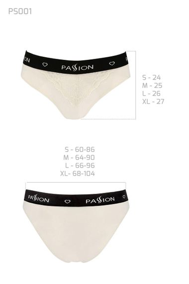 Трусики с широкой резинкой и кружевом Passion PS001 PANTIES M, ecru sexstyle | Зображення 2
