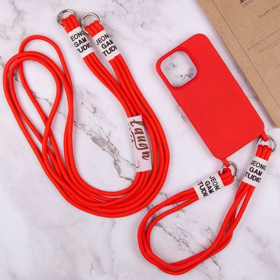 Чохол накладка TPU з ремінцем Two straps California для Apple iPhone 12 Pro Max, Червоний | Зображення 5