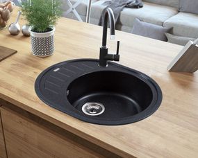 Каменная мойка Ventolux MONICA (SPACE BLACK) 620x500x200