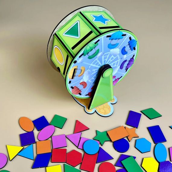 Деревянный сортер "Барабан" Ubumblebees (ПСФ135) PSF135 геометрические фигуры | Зображення 2