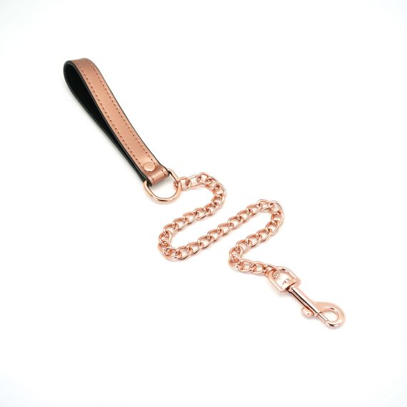 Широкий нашийник з повідцем Liebe Seele Rose Gold Memory Collar with Leash, натуральна шкіра | Зображення 3