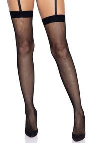 Панчохи-сітка зі швом ззаду Leg Avenue Butterfly back seam thigh highs Чорний One size