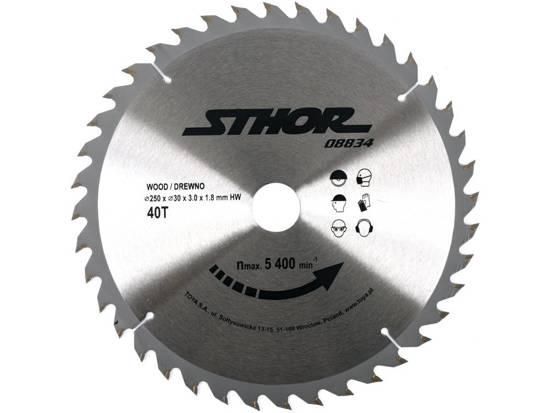 Диск пильний по дереву Ø-250/30х3мм 40 зубів Польща STHOR-08834