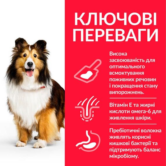 Сухой корм Hill's Science Plan при чувствительном желудке и коже для взрослых средних собак с курицей 14кг | Зображення 2