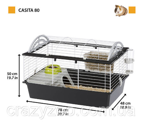 Клетка для кроликов и морских свинок Ferplast Casita 80 черная 78х48х50 57065170 | Зображення 1