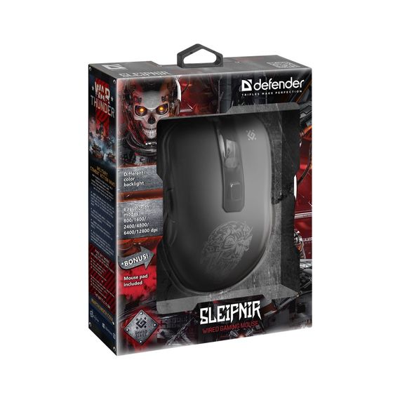 Мишка Defender Sleipnir GM-927 USB Black+ Килимок (52927) | Зображення 6