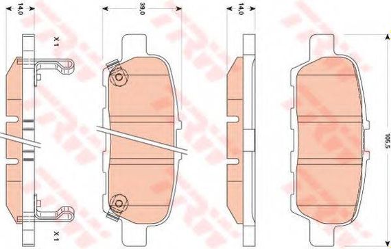 Колодка гальм. диск. NISSAN QASHQAI, X-TRAIL 07- задн. (вир-во TRW) TRW GDB3508 на NISSAN LEAF
