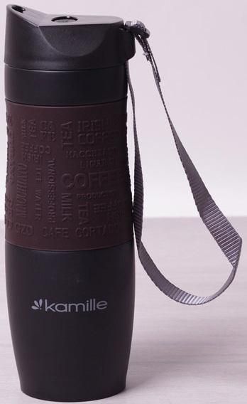 Термокружка Kamille Coffee 480мл з ремінцем, нержавіюча сталь | Зображення 2