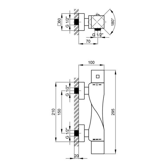 Змішувач для душу термостатичний Qtap Zkrouceny 40T105C | Зображення 1
