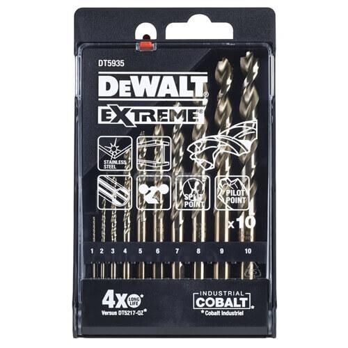 Набір свердел по металу 10шт DeWALT DT5935