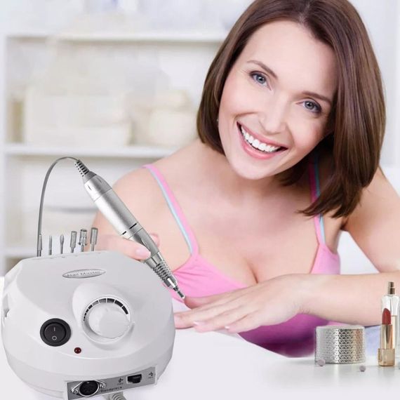 Фрезер для манікюру та педикюру на 45 Вт (35000 об/хв), Naill Drill ZS-601, Білий / Професійний апарат для нігтів | Зображення 5