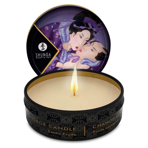 Масажна свічка Shunga Mini Massage Candle – Exotic Fruits (30 мл) з афродизіаками Sex Aura