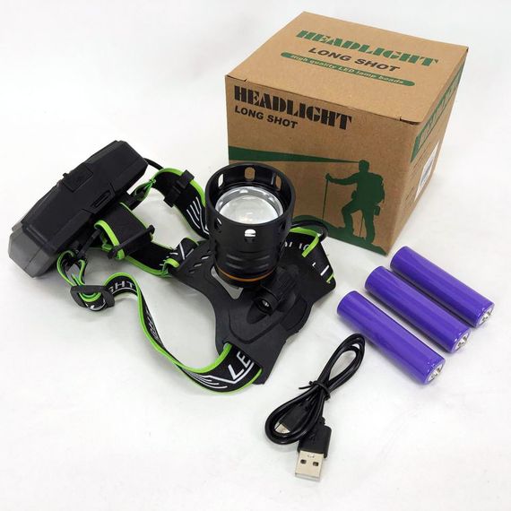 Супер мощный фонарь налобный Police BL-A14-3-P90 MICRO USB, мощный налобный фонарь для рыбалки наголовный | Зображення 7