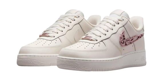 Кросівки бежеві Air Force 1 Low ‘Molten Metal Pink Swoosh ‘ / аір форс весна / літо / осінь Nkaf16 | Зображення 1