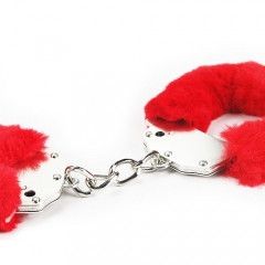 Наручники - Fetish Pleasure Fluffy Hand Cuffs Red Sex Aura | Зображення 1