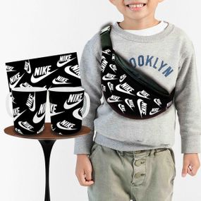 Набор: детская сумка-бананка+кружка Найк 32х15см,бананка для мальчика через плечо на подарок (00937)