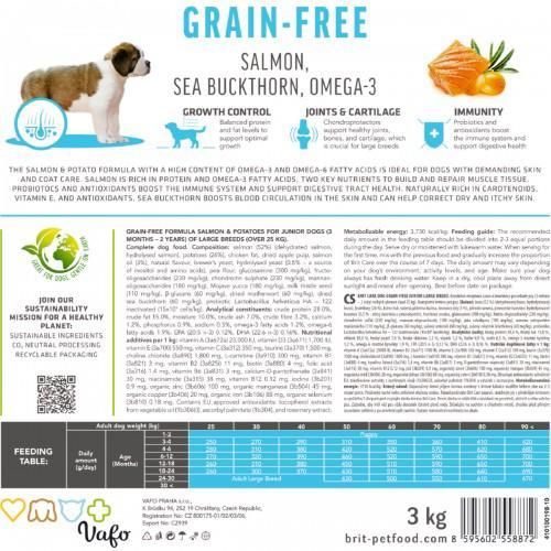 Сухий корм Brit Care Dog Grain-free Junior Large Breed для молодих собак великих порід, беззерновий з лососем, | Зображення 4