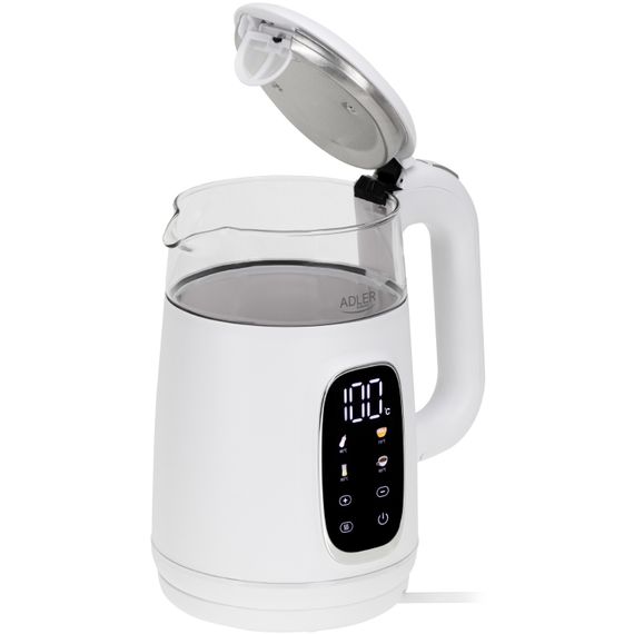Електрочайник Adler AD 1305 white silver 1850-2200Вт/ 1.7л/ скло/ встановлення температури/ | Зображення 3