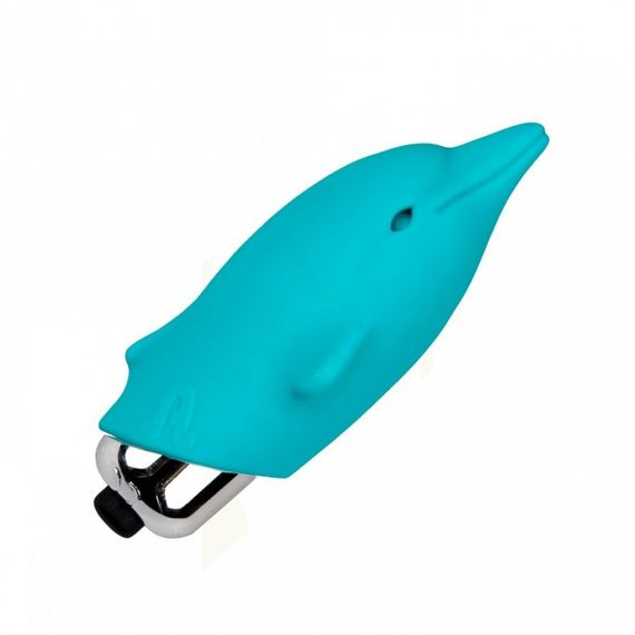 Міні-вібратор у вигляді дельфінчика, блакитний, Adrien Lastic Pocket Vibe Flippy Blue, 7,5 х 2,5 см Sex Aura