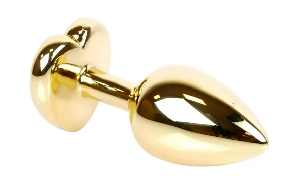 Анальна пробка із кристалом EGZO - Gold Heart Plug Red size S Sex Aura | Зображення 2