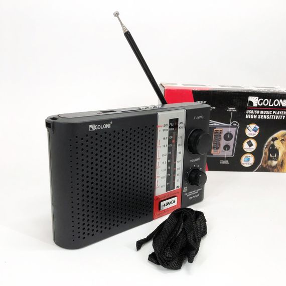 Радіоприймач переносний GOLON RX F12 AM/FM/SW, Радіоприймач am fm, Радіо переносне фм. Колір: чорний | Зображення 3
