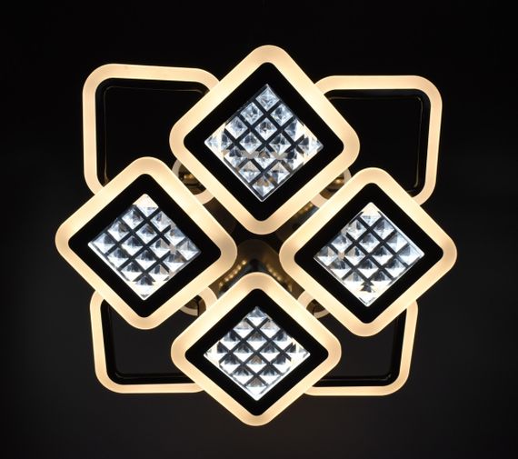 Люстра світлодіодна стельова LED світильник для квартири на стелю лед з пультом 26122 Чорний 11х54х62 см. | Зображення 2