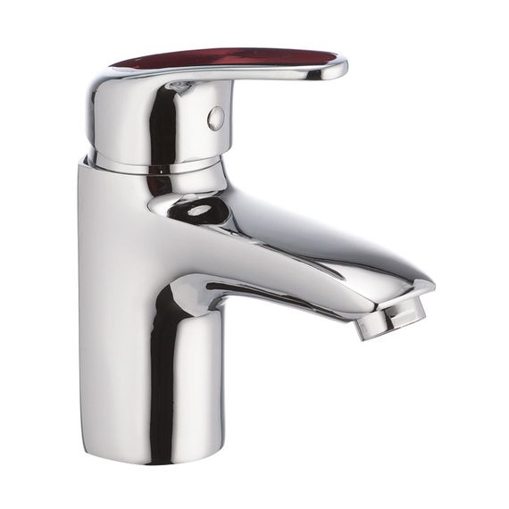 Змішувач для умивальника CRON MAGIC 001 червона ручка (CR0143)