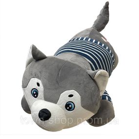 Детская мягкая игрушка "Собачка" L1124(Grey) игрушка с пледом, размер 60 см