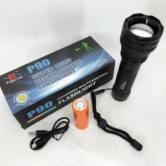Алюминиевый фонарь 18650 BL-K70-P90, Небольшой ручной фонарь Ручной инспекционный LD-67 | Зображення 3