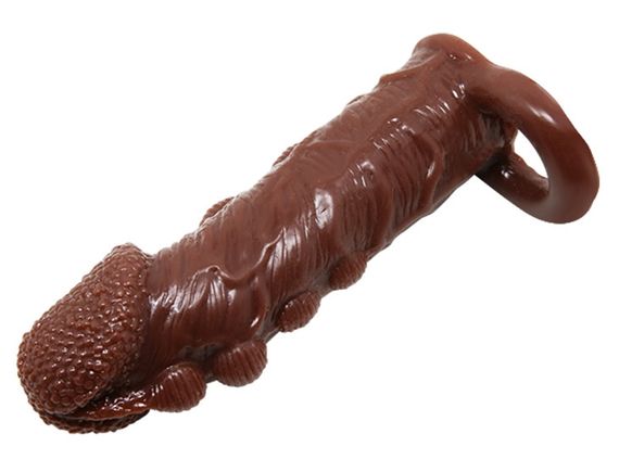 Насадка - презерватив Brave Man, BI-016012 ( коричнева ) Sex Aura | Зображення 5