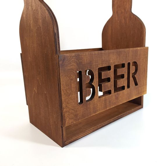 Ящик для пивних пляшок BEER 23х36х16 см Майстерня містера Томаса фанера 10 мм полісандр | Зображення 2