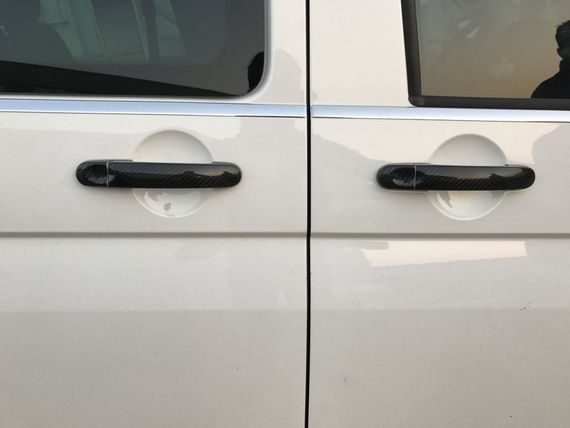 Накладки на ручки (натуральний карбон) 3 ручки для Volkswagen T5 Transporter 2003-2010 рр | Зображення 3