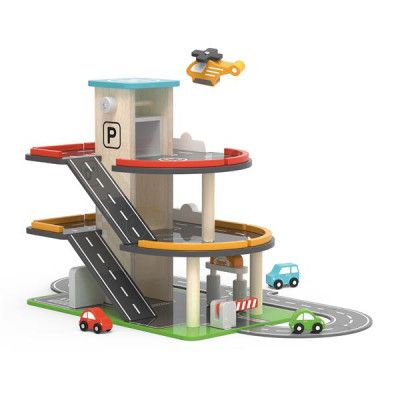 Ігровий набір Viga Toys Дерев&apos;яний паркінг з АЗС (44509) | Зображення 2